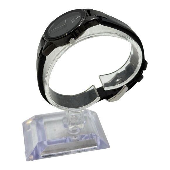 Citizen Eco-Drive Axiom Black Out Leather Date Women's Watch - Picture 2 of 7